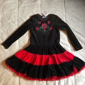 Hannah Anderson Velour Twirl Dress